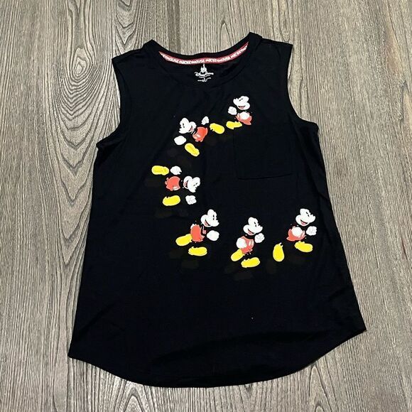 Disney Parks Tank Top Mickey Mouse Graphic Print Crew Neck Black Size Small - Picture 1 of 3